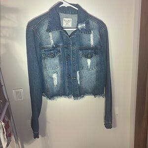 Forever 21 Blue Cropped Jean Jacket